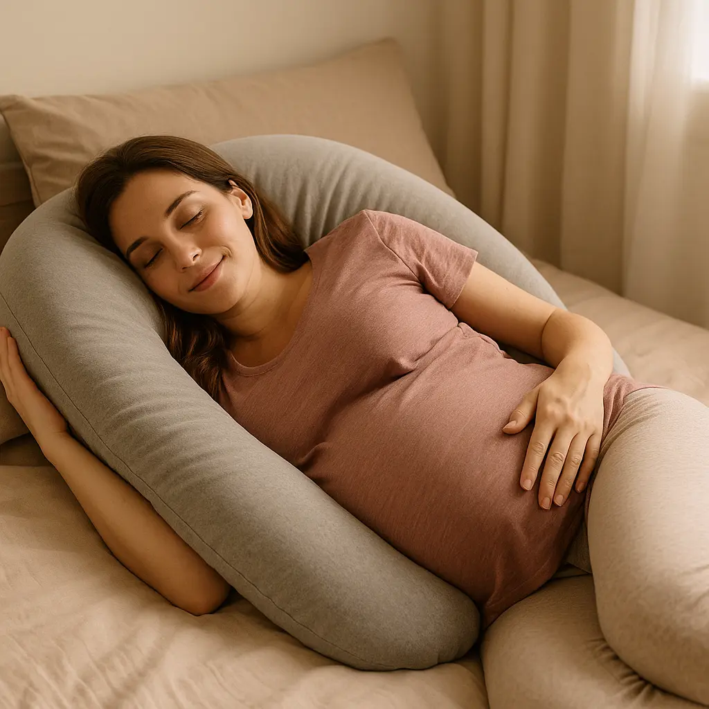 femme enceinte assise dans son lit