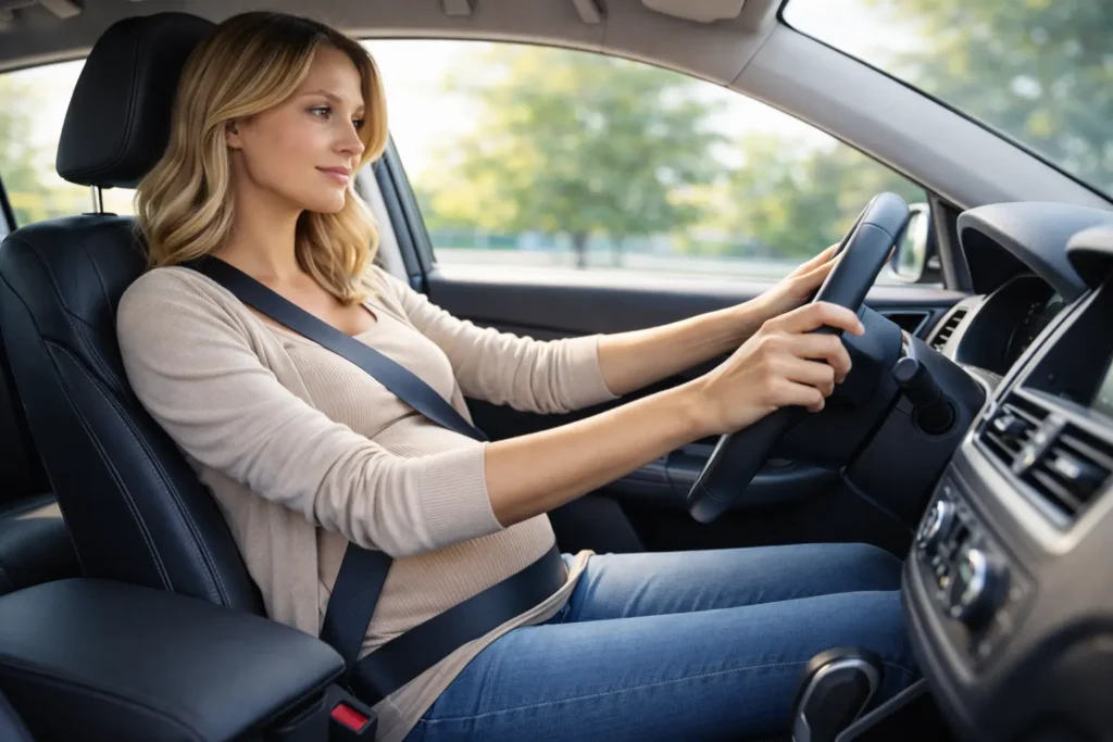 position correcte femme enceinte voiture airbag sécurité