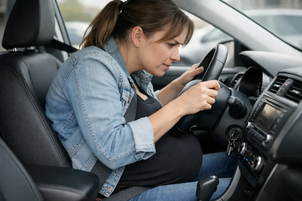 mauvaise position femme enceinte volant trop proche danger