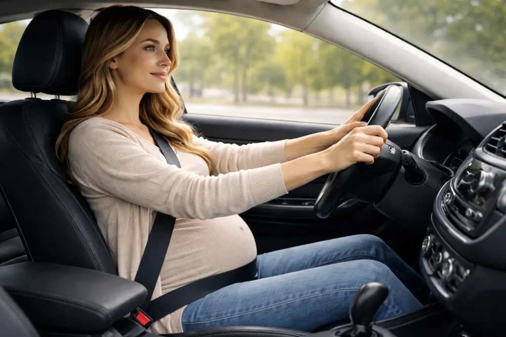 position conduite femme enceinte voiture posture correcte