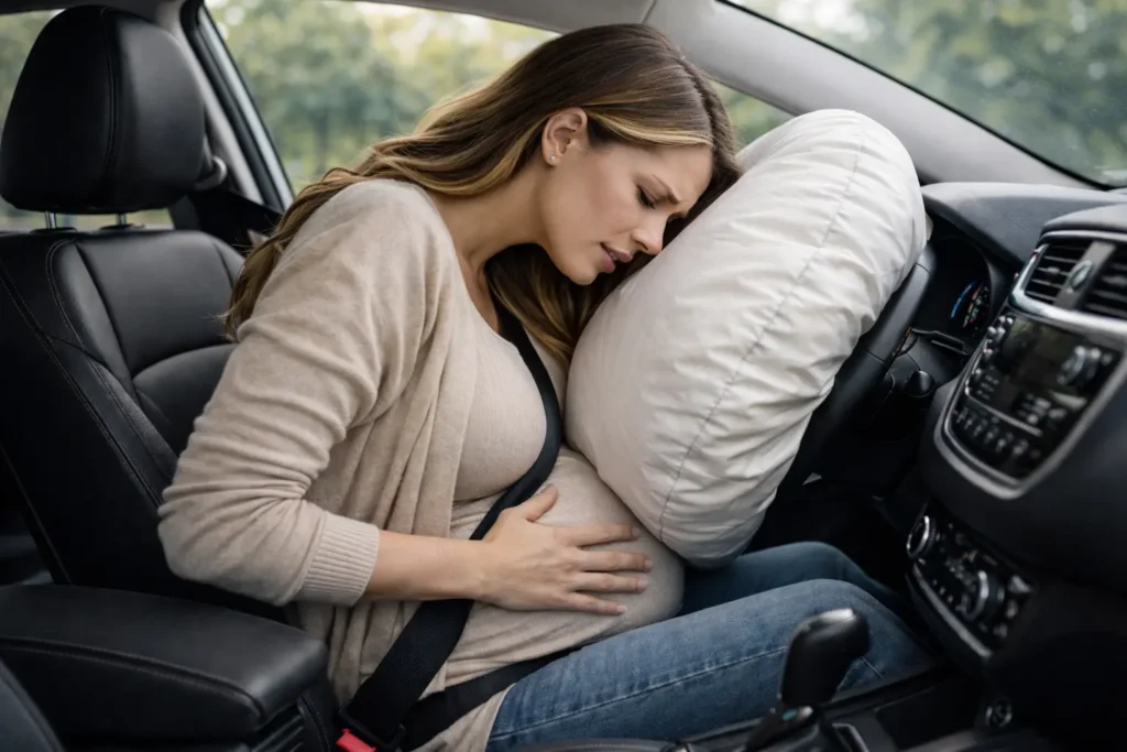 mauvaise position femme enceinte volant trop proche danger airbag