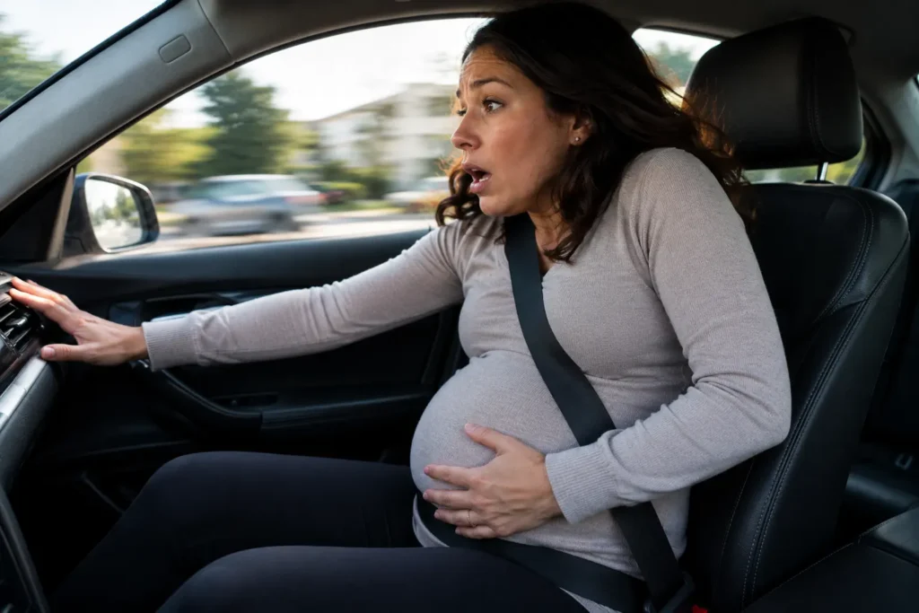 stress freinage grossesse voiture ventre