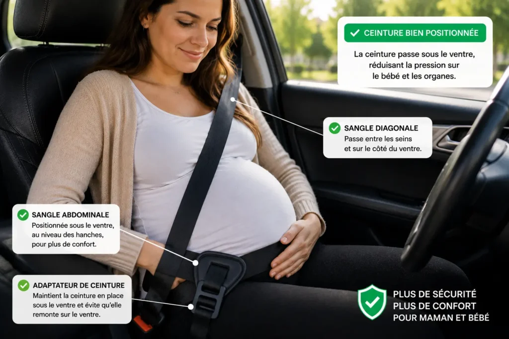 adaptateur ceinture enceinte bien positionne voiture