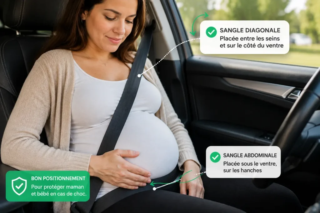 position ceinture grossesse voiture securite