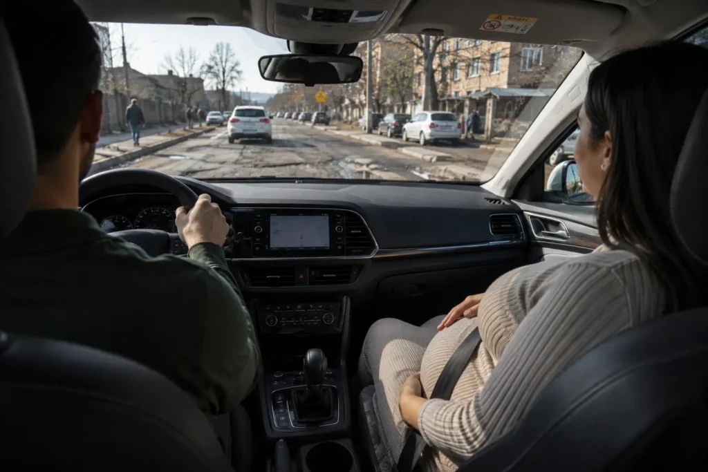 secousse voiture grossesse ventre sensible
