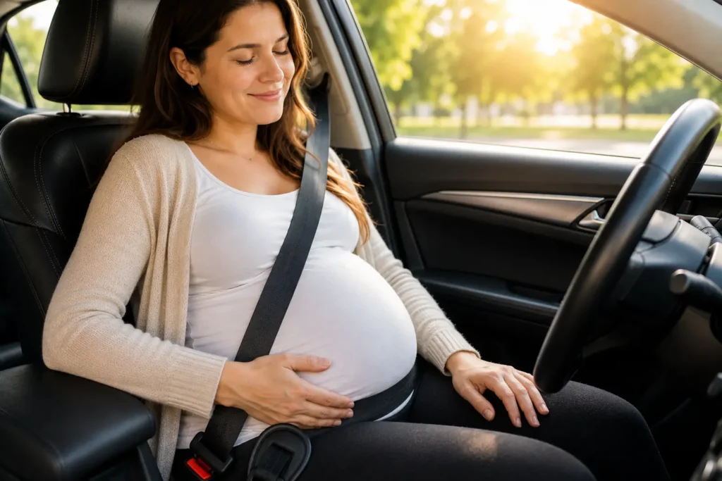 grossesse voiture confort ceinture securite maman