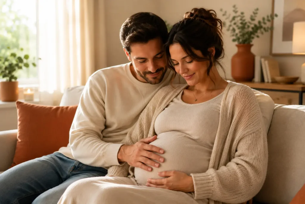 Communiquer avec bébé en touchant le ventre