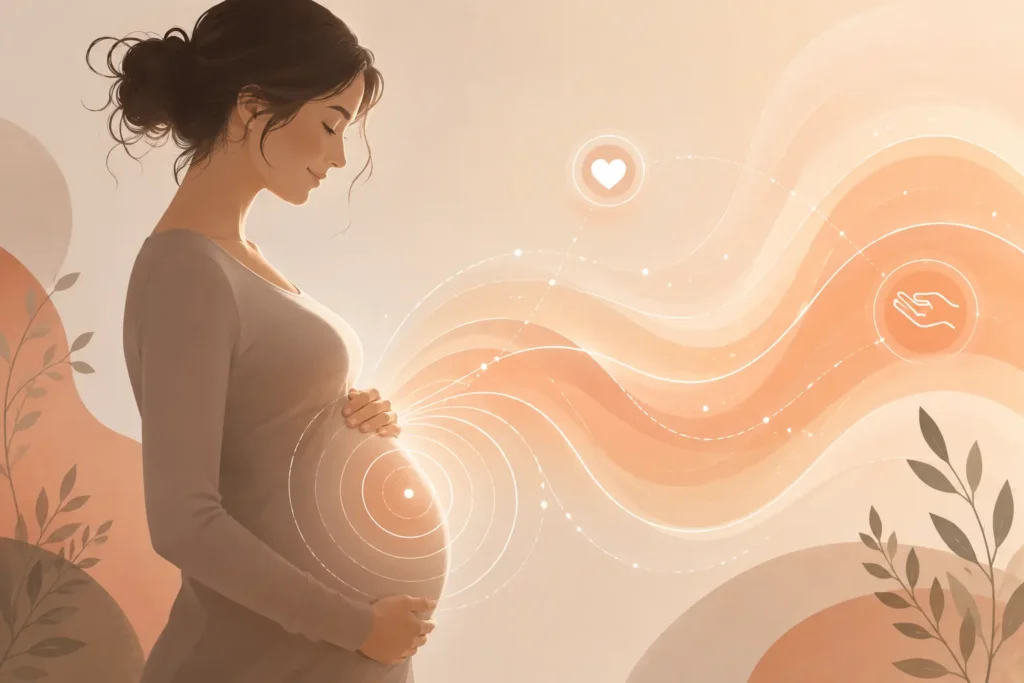 Réaction possible de bébé quand le ventre est touché